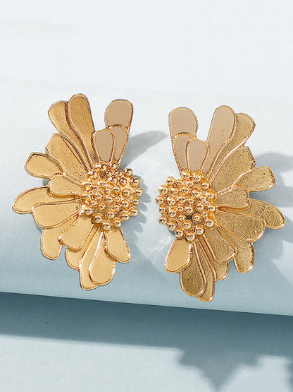 Vintage Alloy Flower Earrings