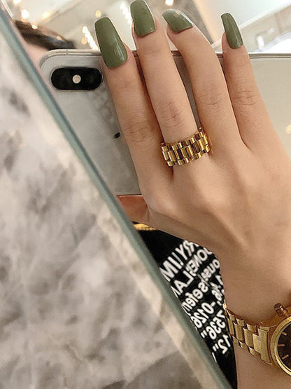 Bague originale, simple et cool, couleur unie 