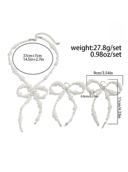 Bowknot Drop Earrings + Necklaces Accessories