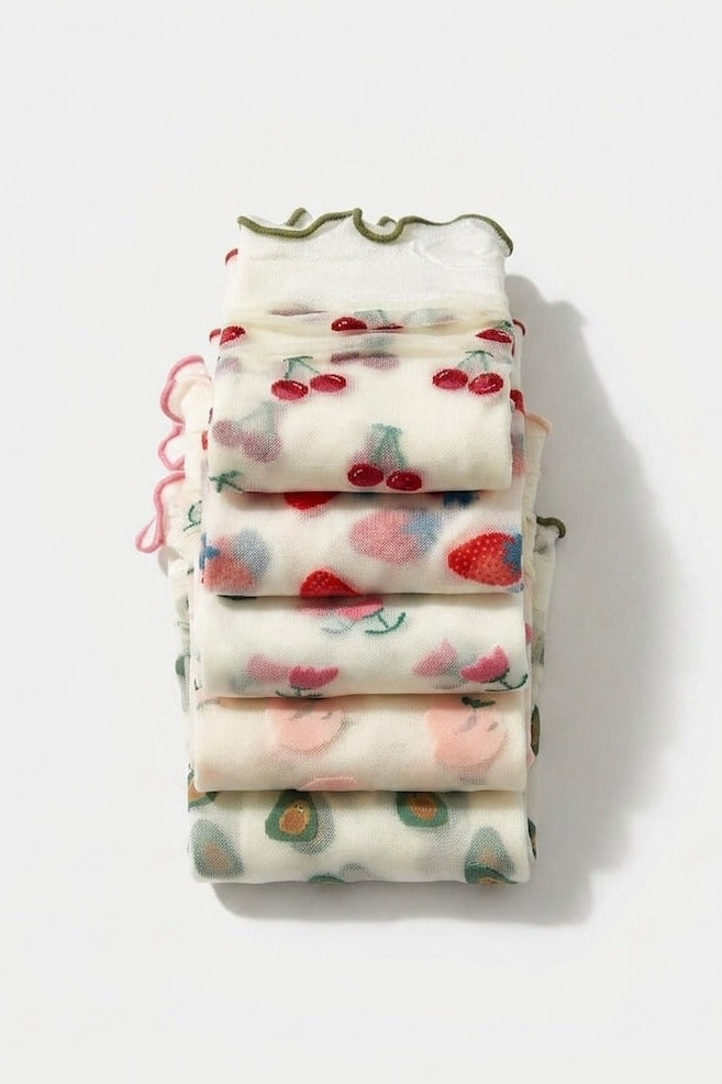 Bundled Pack. Whimsical Ruffle Edge Sheer Socks