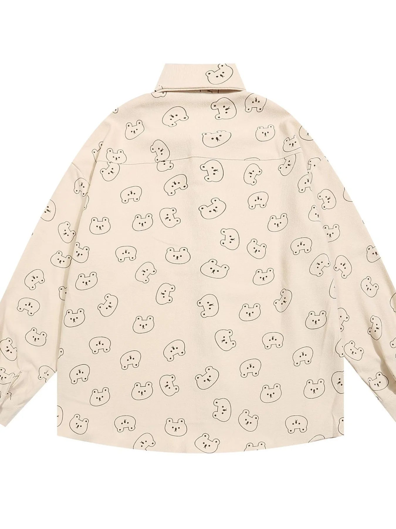 Men's Bear Printed Button-Up Shirt