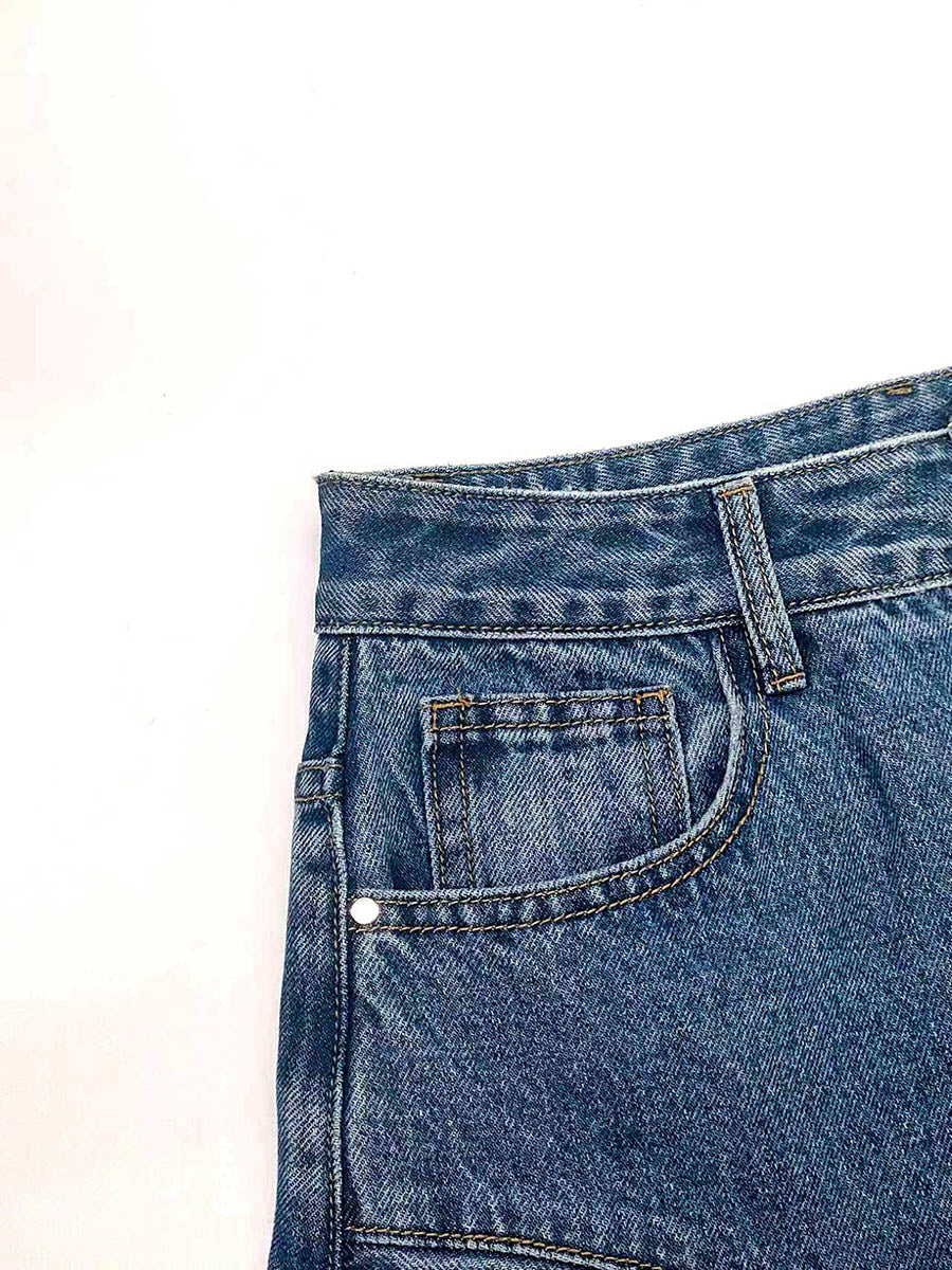 High Waisted Irregularity Solid Color Split-Joint Split-Side Pants