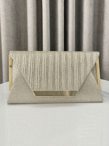 Chains Geometric Pleated Shiny Crossbody Bags Evening Bags & Clutches Mini Bags
