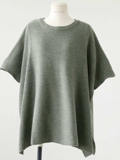 Casual Loose Split-Side Round-Neck Sweater Tops