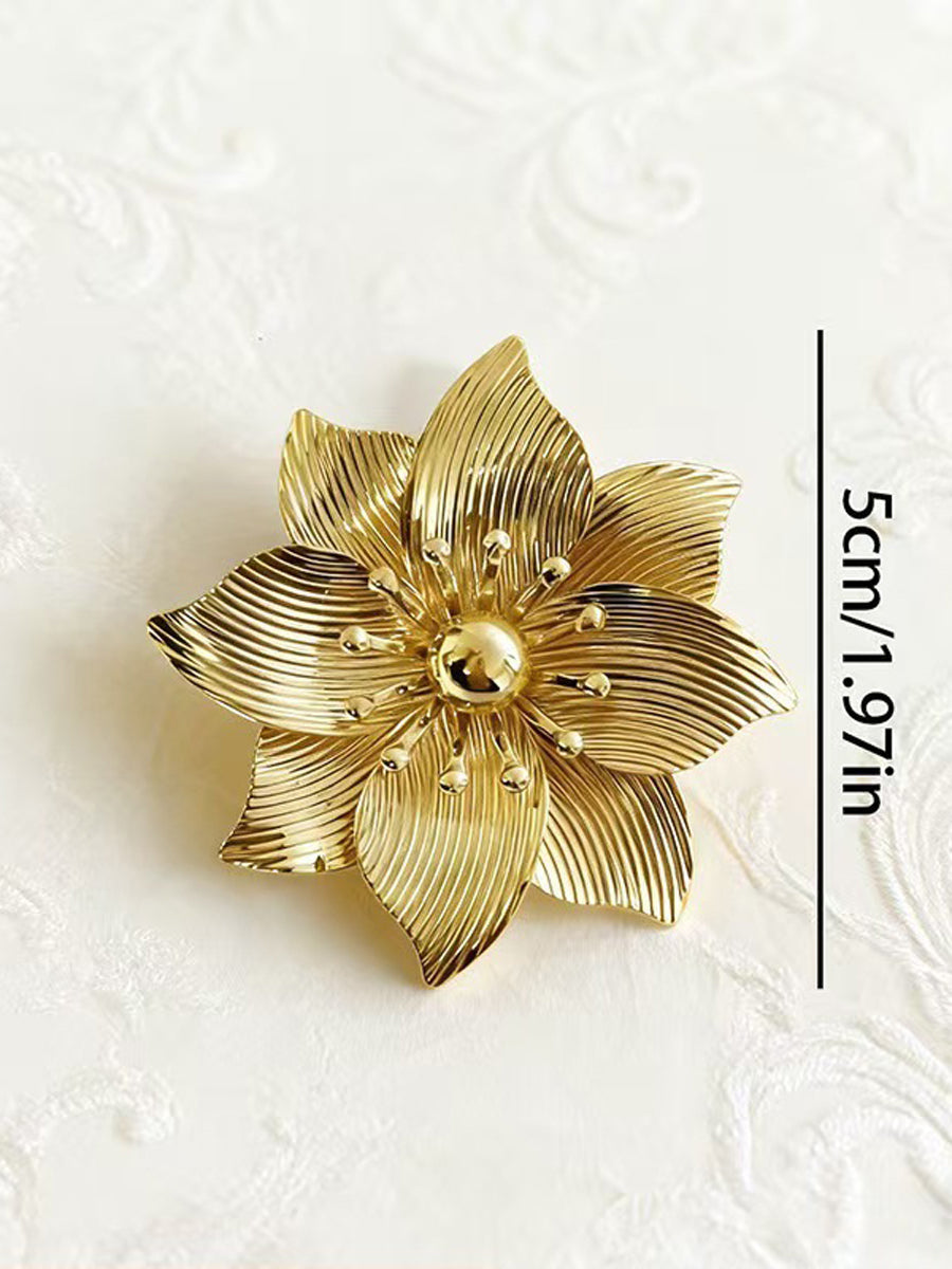 Solid Color Geometric Flower Shape Brooch Accessories