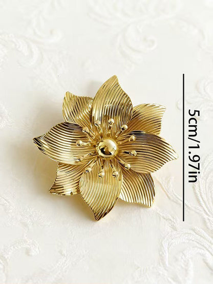Solid Color Geometric Flower Shape Brooch Accessories