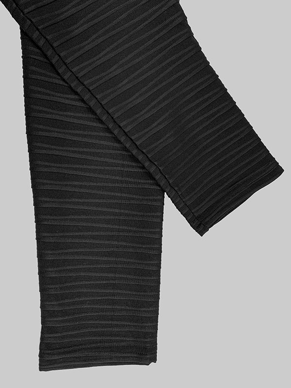 Long Sleeves Skinny Pleated Solid Color Split-Joint High Neck T-Shirts