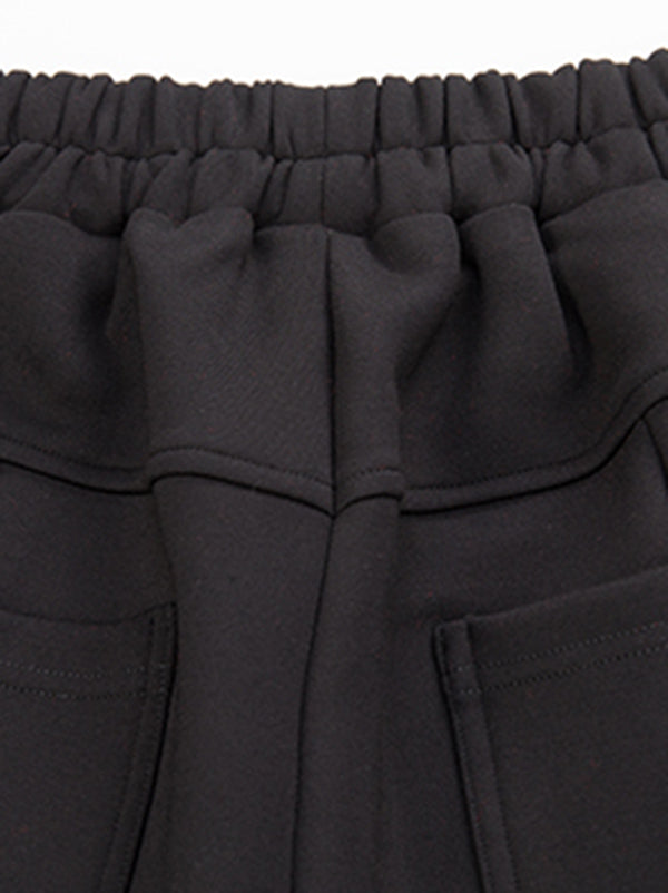 Stylish Black Velvet Split-Joint Harem Pants