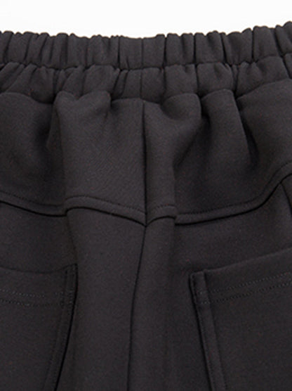 Stylish Black Velvet Split-Joint Harem Pants