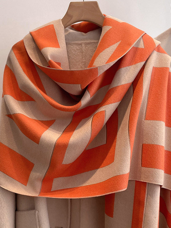 Urban Imitated Cashmere Printed Warm Shawl&Scarf