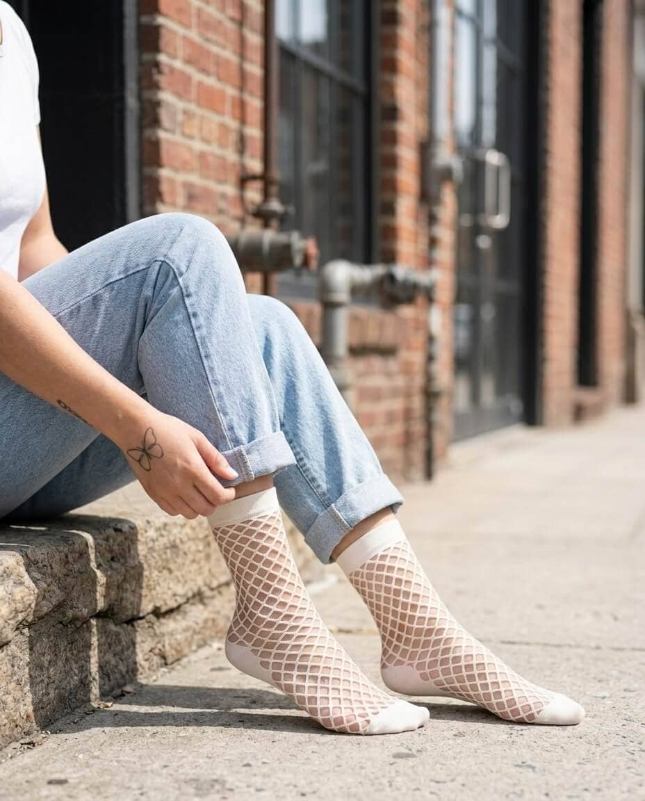 Bundled Pack, Midnight Lattice Fishnet Socks