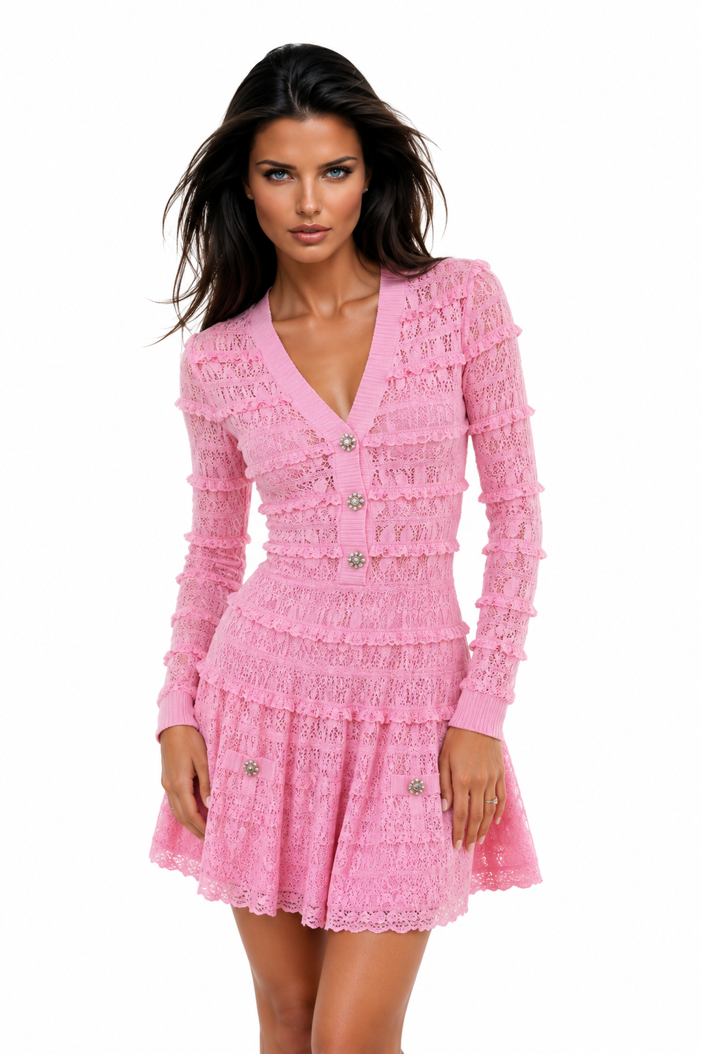 OPAL Knit Long Sleeve Mini Dress