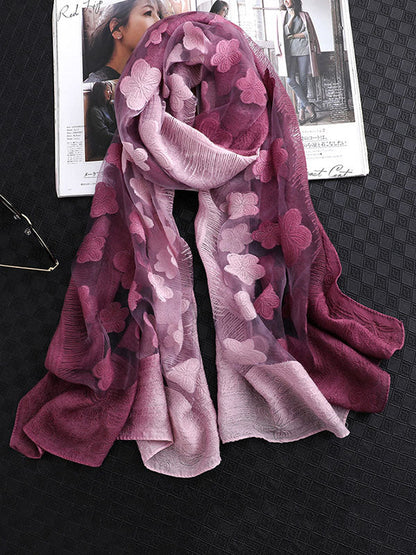 Original Floral Sun-Protection Silk Scarf