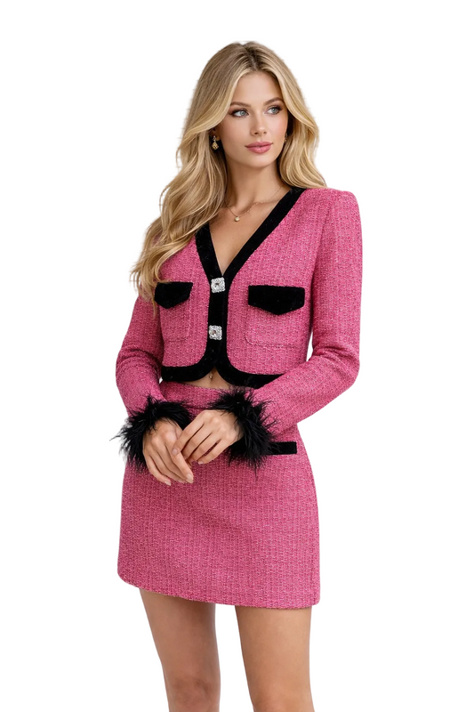 TIRSA Elegant Tweed Two-Piece Skirt Set | Chic Women’s Set
