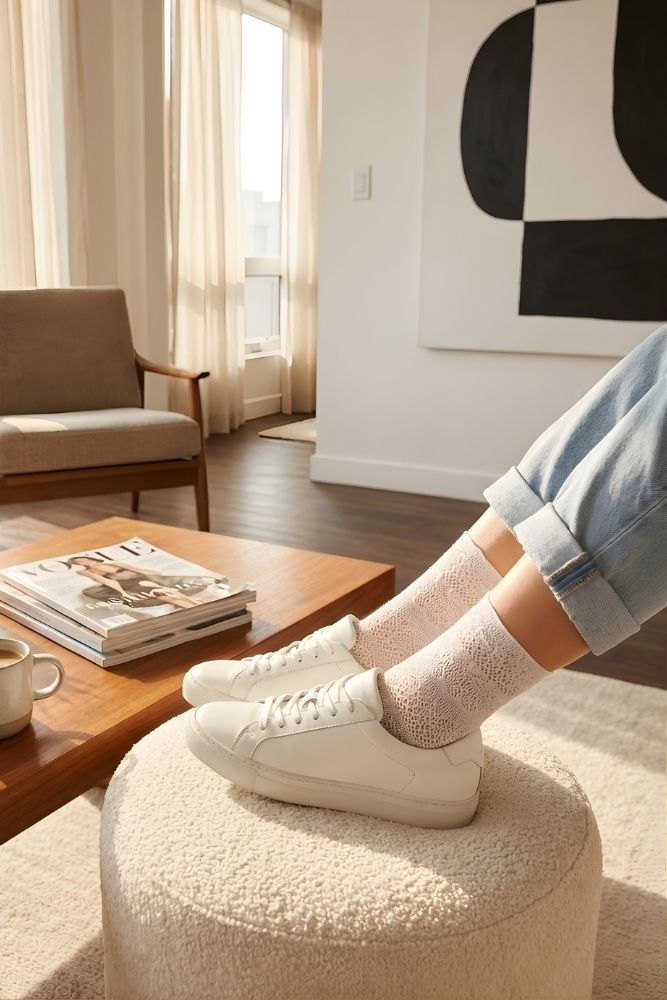 Lace Pattern Sheer Sock