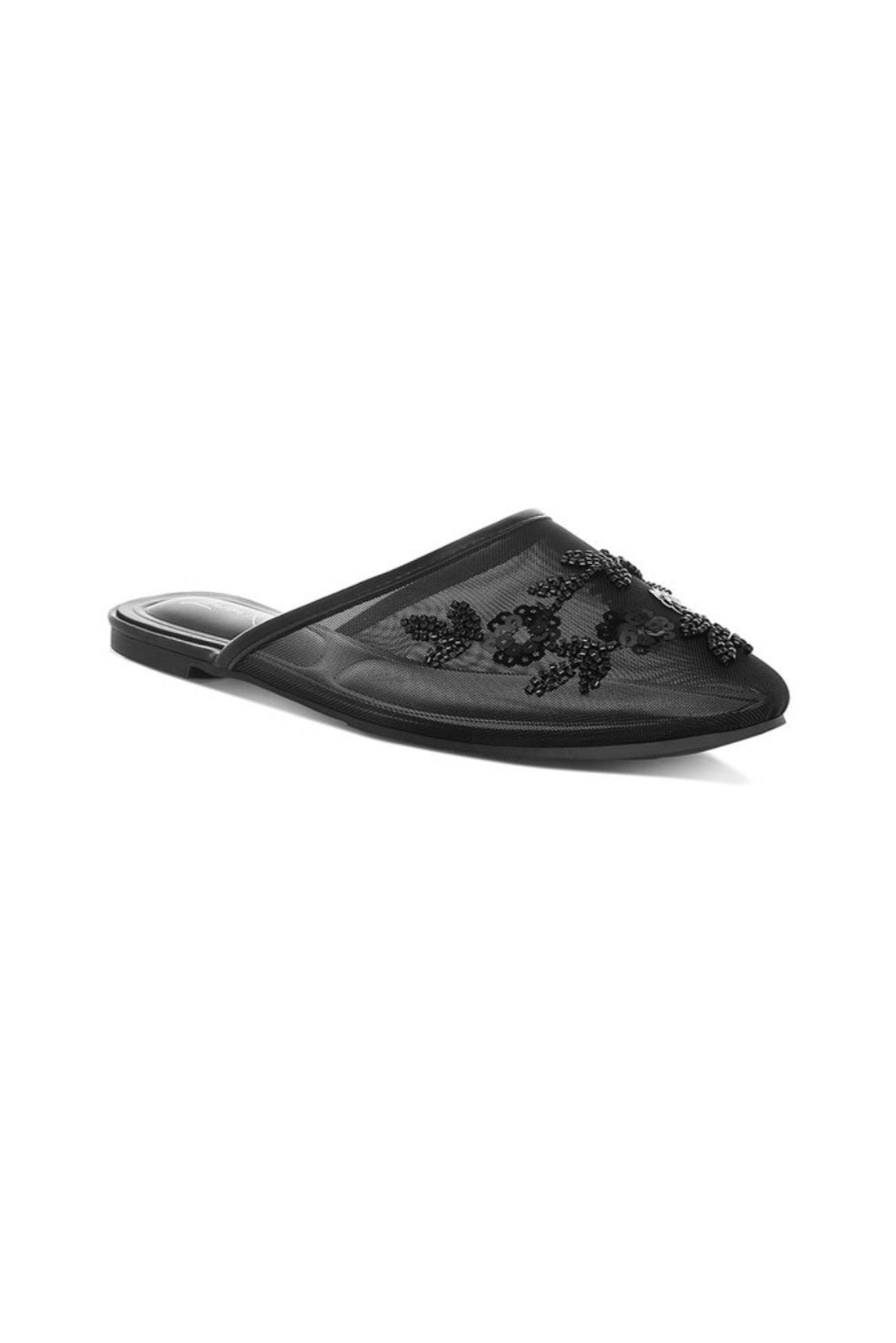 Nahra Mesh Sequin Beaded Mules