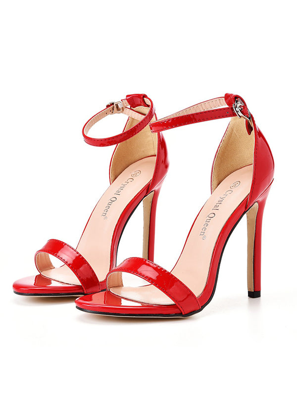 Open Toe Split-Joint Pumps Sandals RED