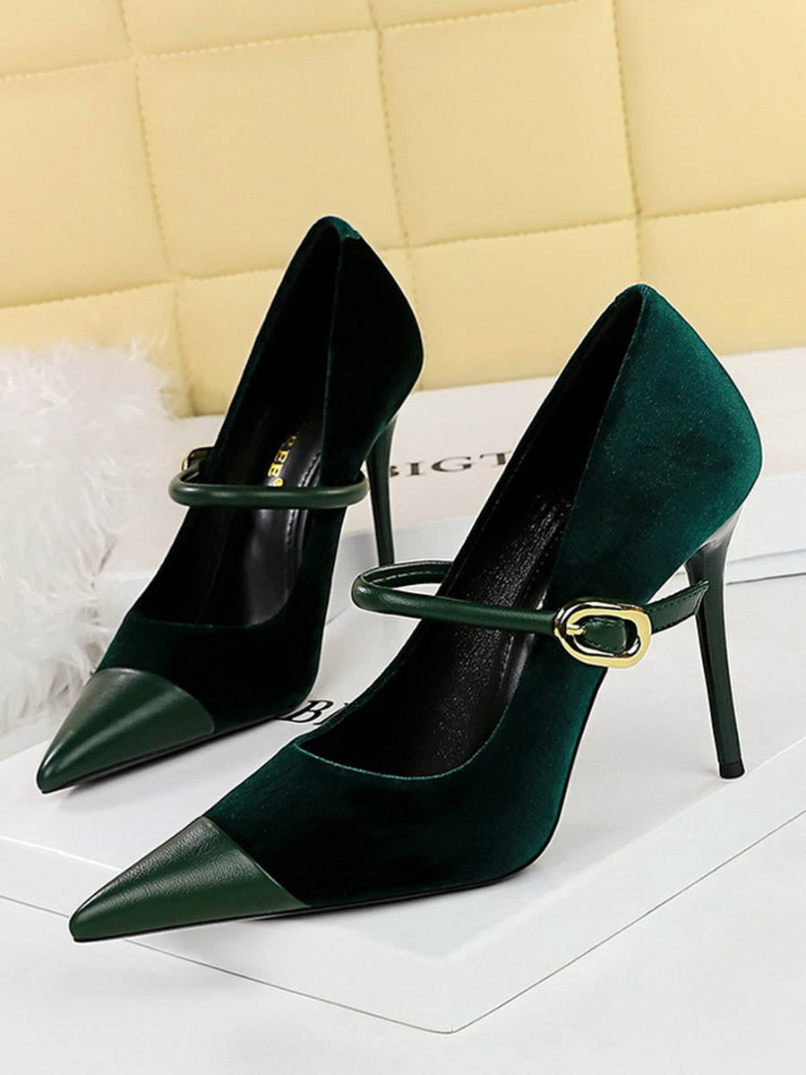 Buckle Pointed-Toe Pumps