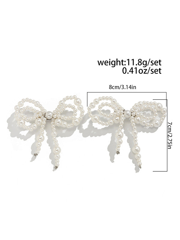 Irregularity Bow-Embellished Shiny Anklets