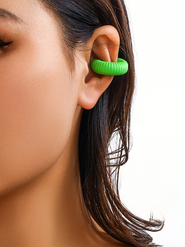 Geometric Solid Color Ear Clip GREEN One_size