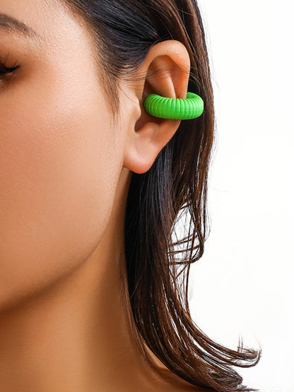 Geometric Solid Color Ear Clip GREEN One_size