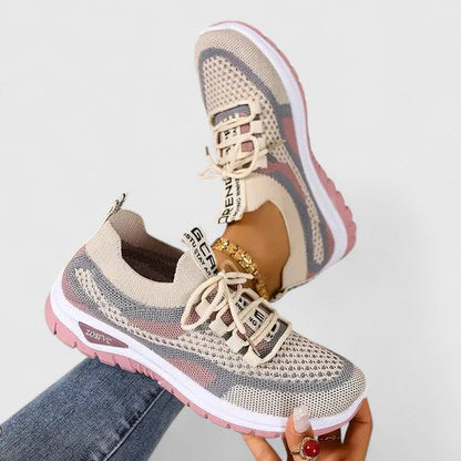 Zara | Women's Mesh Lace-Up Sneakers Lightweight Athletic Shoes