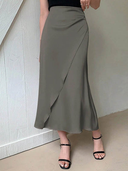 Bodycon Solid Color Skirts Bottoms GREEN
