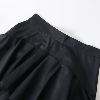 A-Line High Waisted Falbala Solid Color Long Skirts Skirts Bottoms