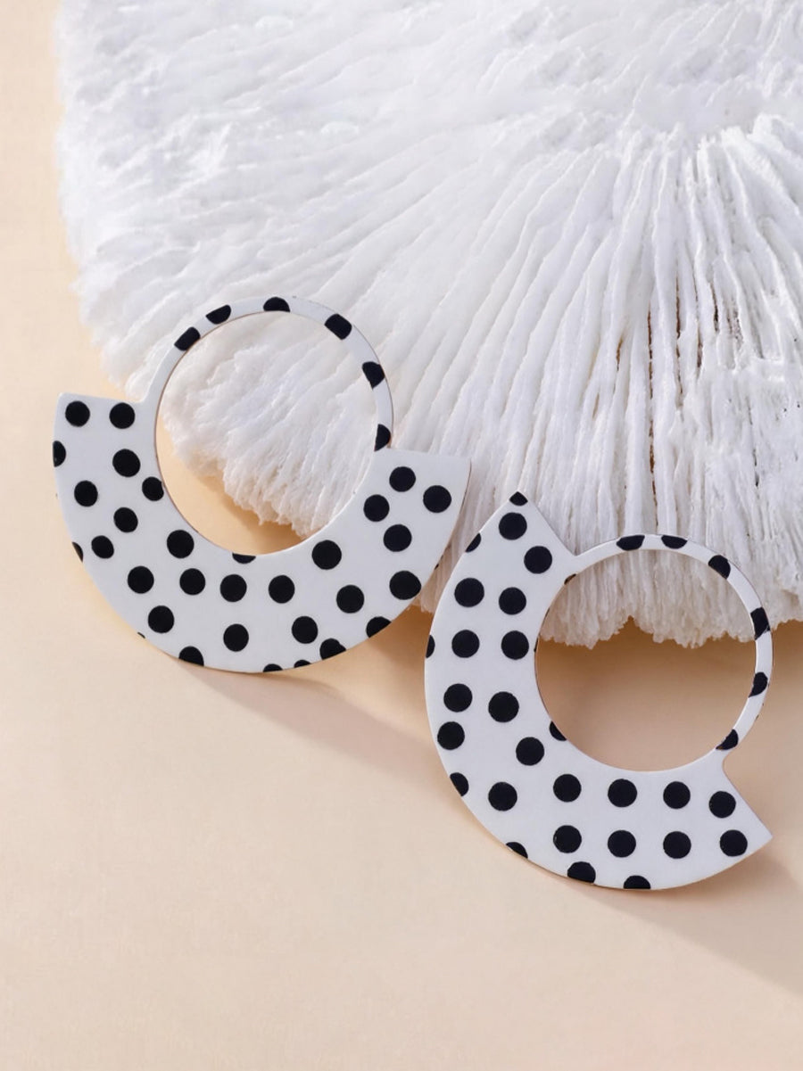Polka-Dot Geometric Earrings Accessories