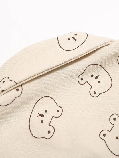 Men's Bear Printed Button-Up Shirt