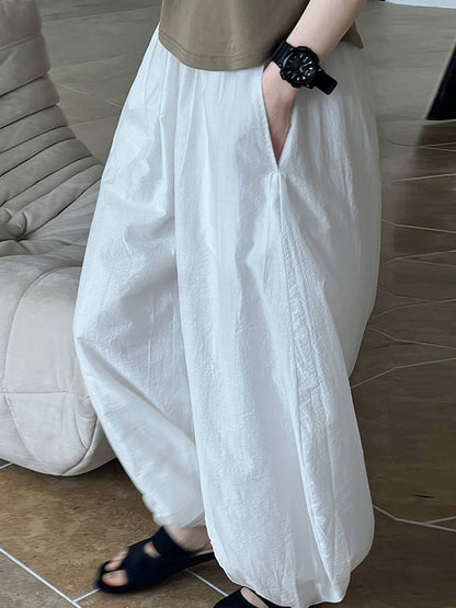 Haremshose mit hoher Taille, Elastizität, einfarbig, Hose mit geteiltem Gelenk 