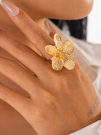 Flower Shape Geometric Rings Accessories GOLD One_size