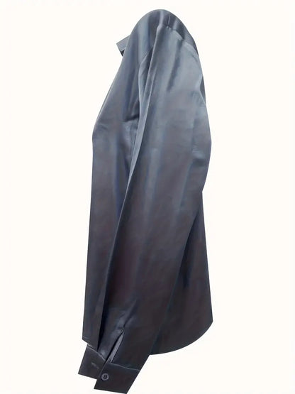 Eva™ | Premium V-Neck Satin Blouse