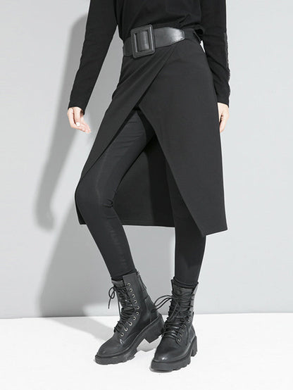 False Two Solid Split-Joint Culotte