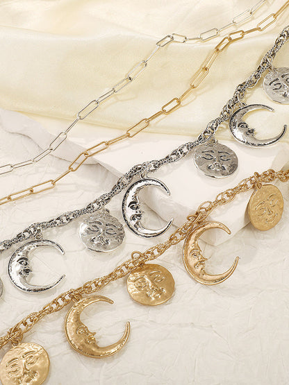 Colliers géométriques à double couche de couleur unie, accessoires 