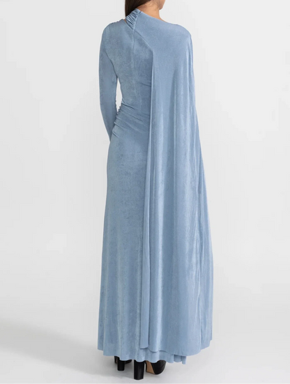 ADELET DRAPED ASYMMETRIC CUTOUT MAXI DRESS
