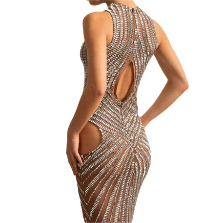 ADINA Sexy Crystals Maxi Dress