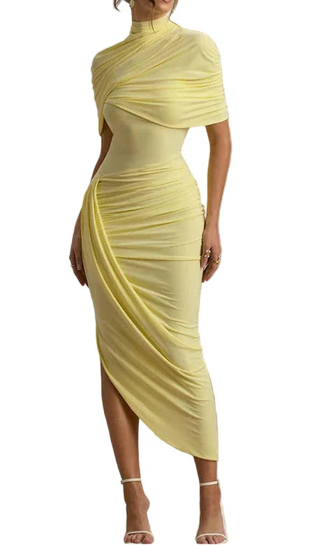 ADRIA Bolero 2 Pieces Bodycon Dress YELLOW
