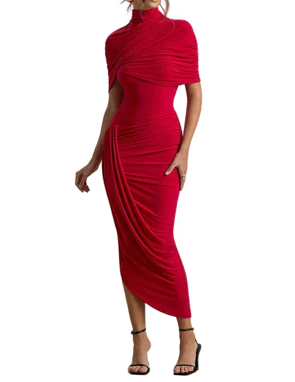 ADRIA Bolero 2 Pieces Bodycon Dress RED