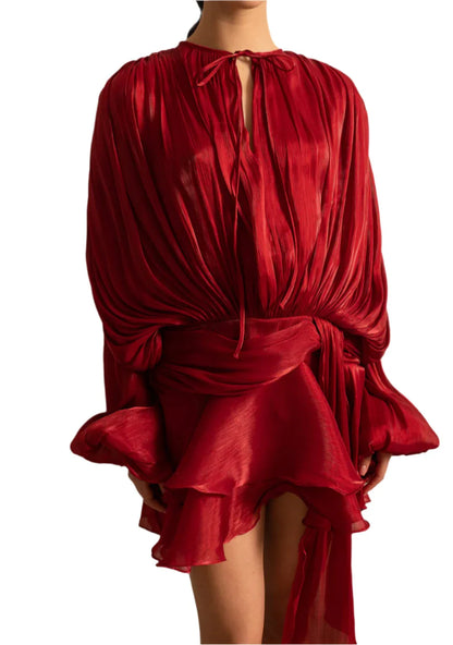 AENNE Long Sleeve Flare Mini Bodycon Dress
