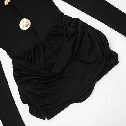 AFRA Long Sleeve Cut Out Mini Bodycon Dress