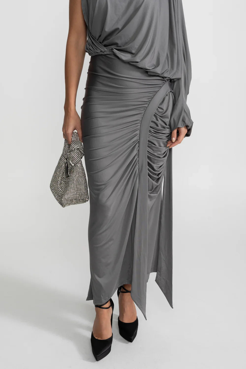 AGNES Asymmetric One Shoulder Maxi Dress