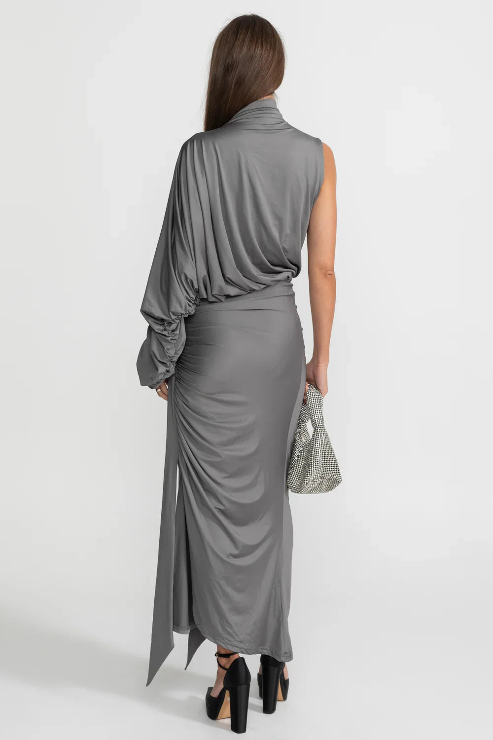 AGNES Asymmetric One Shoulder Maxi Dress