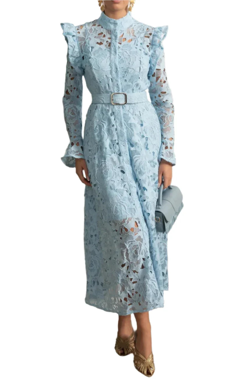 ALENA Lace Classic Midi Bodycon Dress