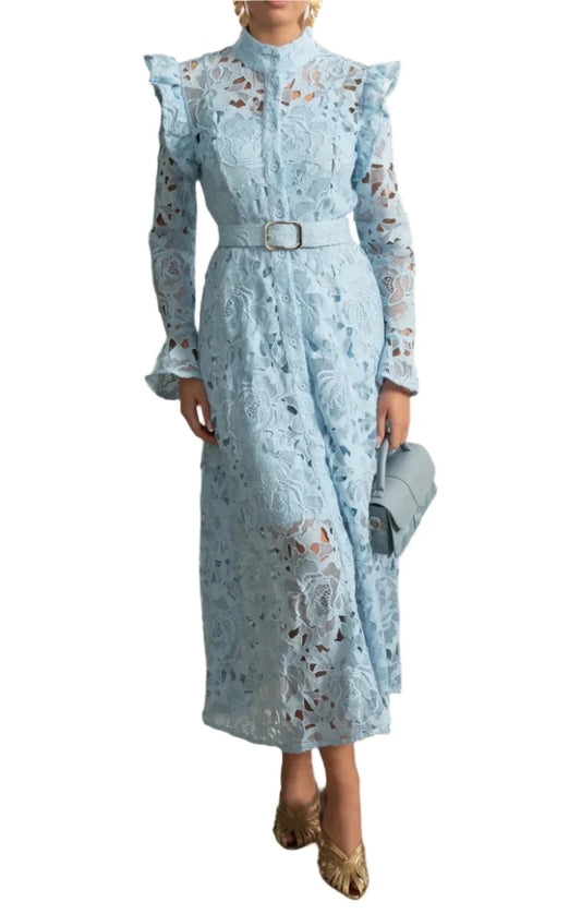 ALENA Lace Classic Midi Bodycon Dress