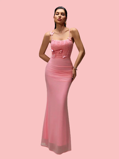 NEXT DAY DELIVERY AMBER Mesh Corset Maxi Dress