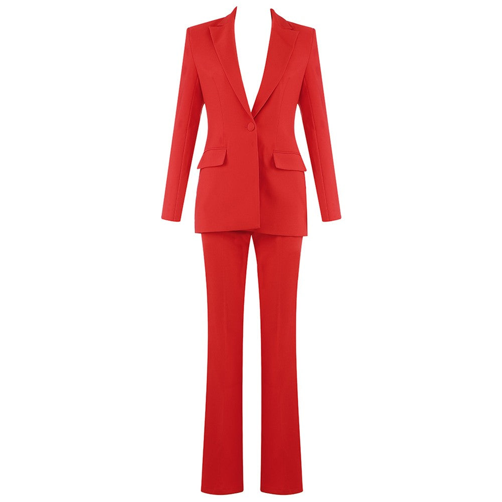 AMY V Neck Long Sleeve Bell-Bottoms Bodycon Suit