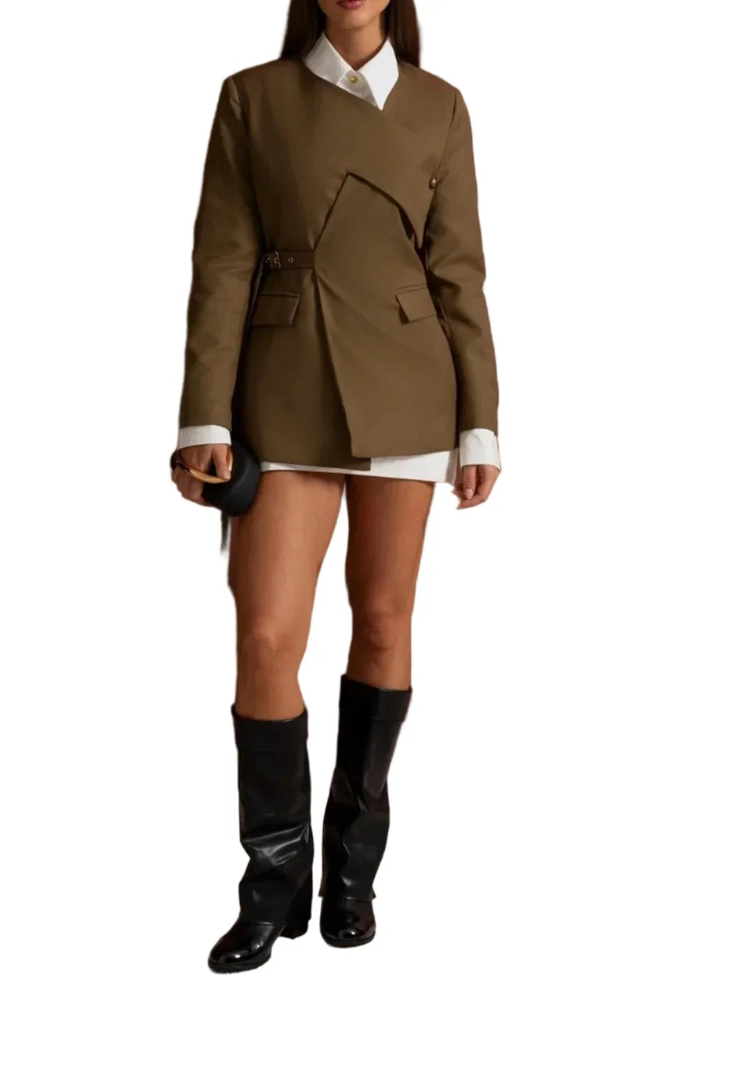 ANGELA ASYMMETRIC STRUCTURED BODYCON BLAZER