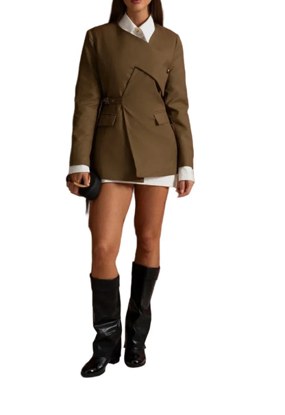 ANGELA ASYMMETRIC STRUCTURED BODYCON BLAZER
