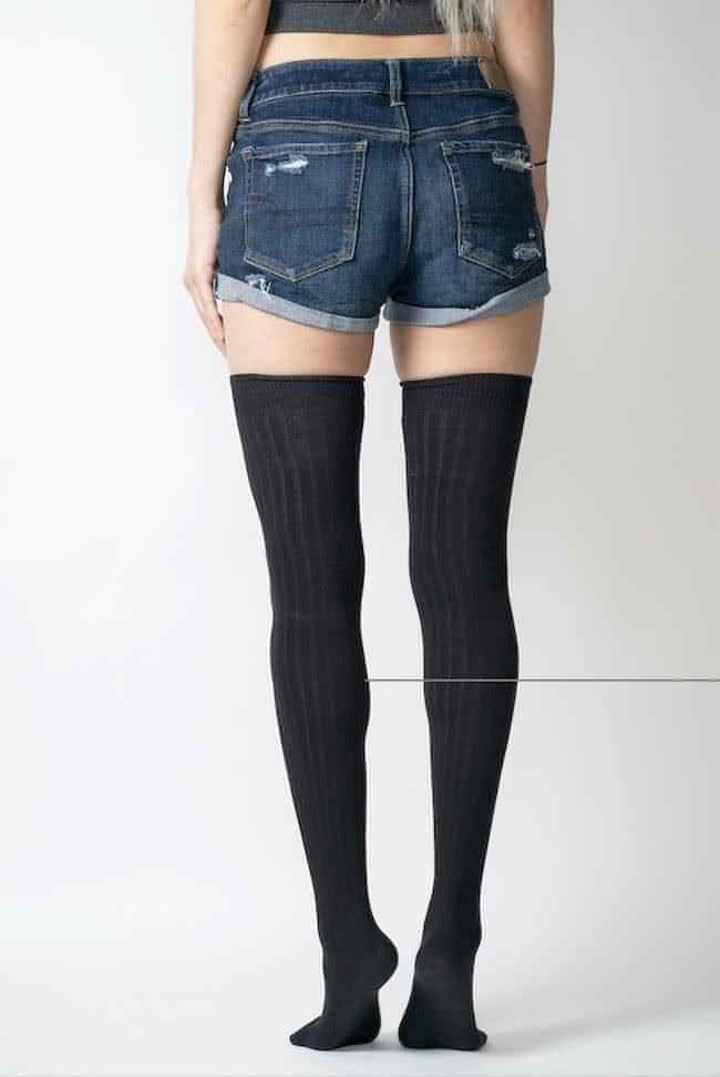 Bundled Ribbed Thigh High Socks